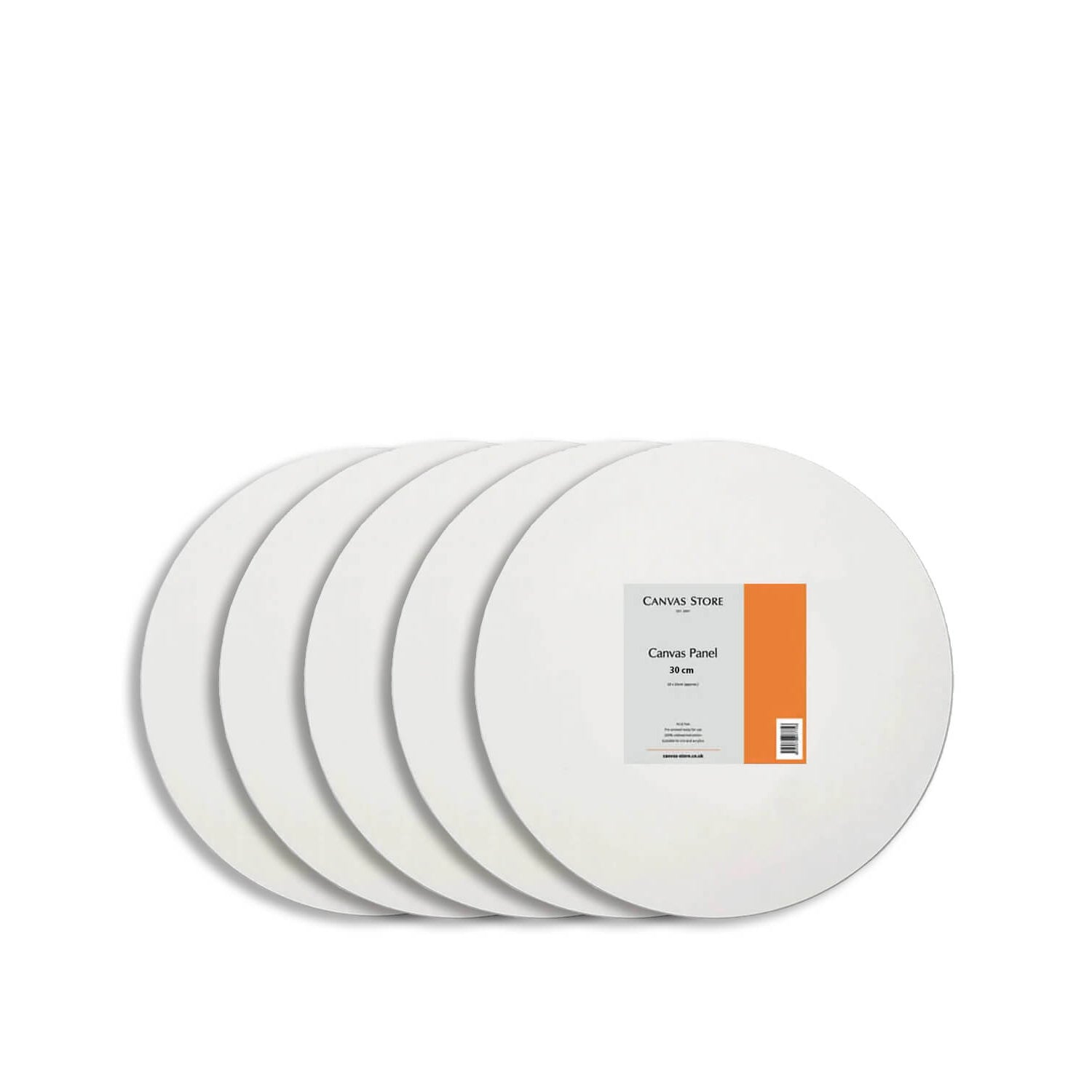Canvas Store Cotton Canvas Round Panel 30cm x 30cm Box of 5