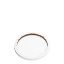 Image of the back of a Loxley Gold Circular Cotton Canvas that measures 12 inches in diameter and comes in a box of 2