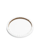 Image of the back of a Loxley Gold Circular Cotton Canvas that measures 24 inches in diameter and comes in a box of 2