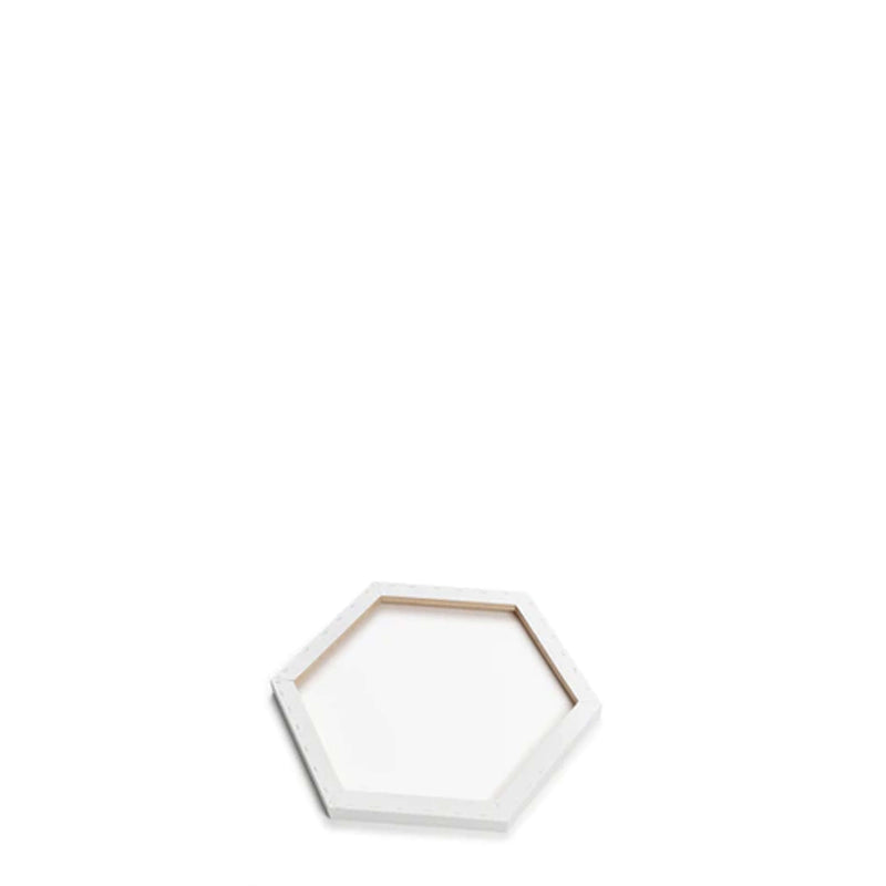 Back image of a Loxley Gold Hexagonal Chunky Canvas that has 6 inch sides and comes in a Box of 2