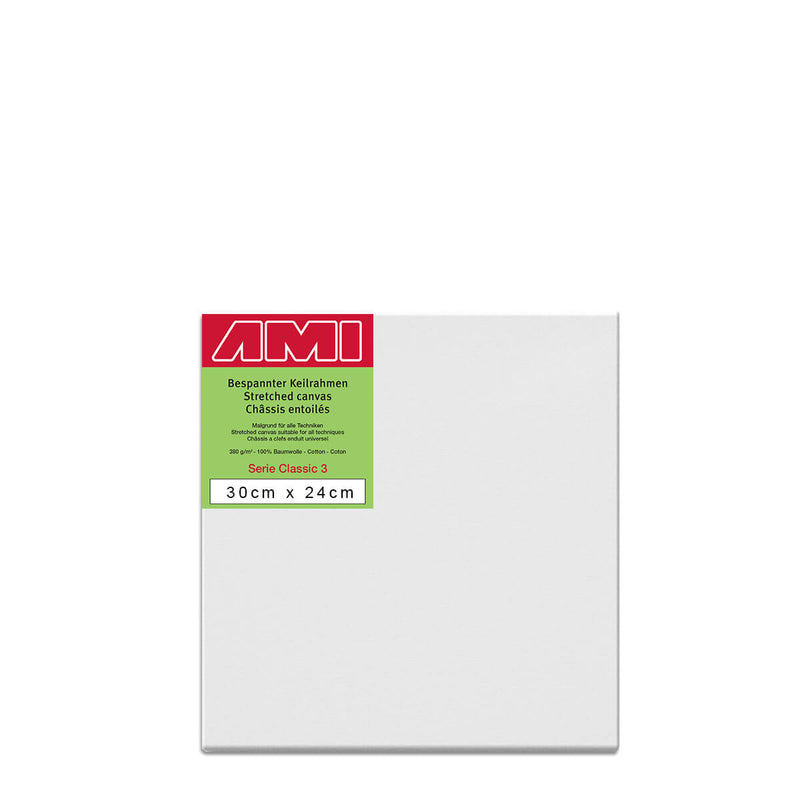 AMI Classic 3 Cotton Canvas Deep Edge 30cm x 24cm Box of 4