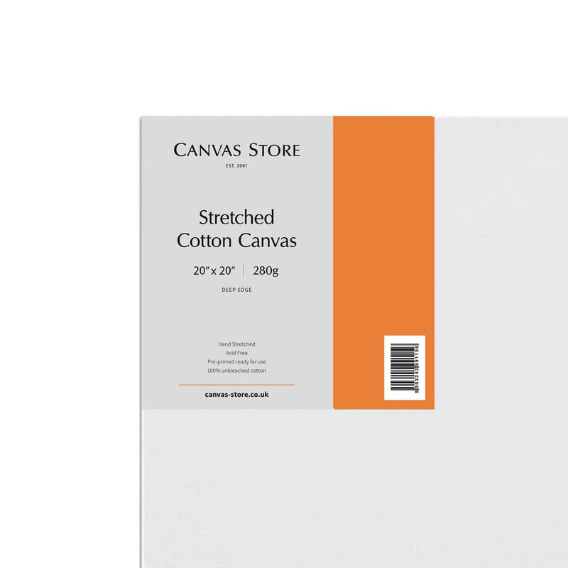 Close Up Canvas Store Cotton Canvas Deep Edge 20inch x 20inch Box of 5