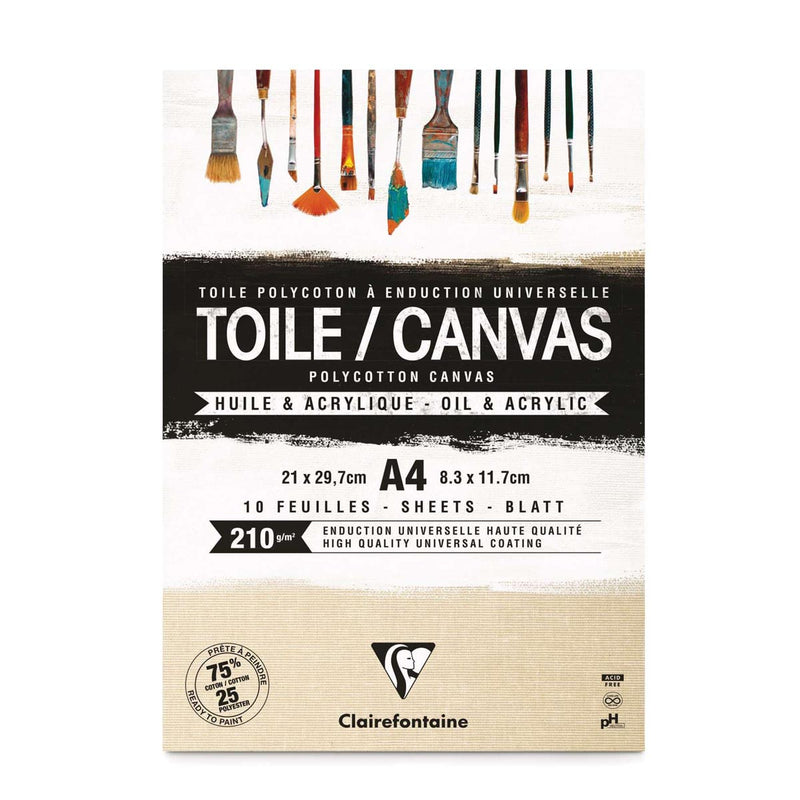 Clairefontaine Sable Natural Canvas Pad 10 Sheets - 210gsm - A4