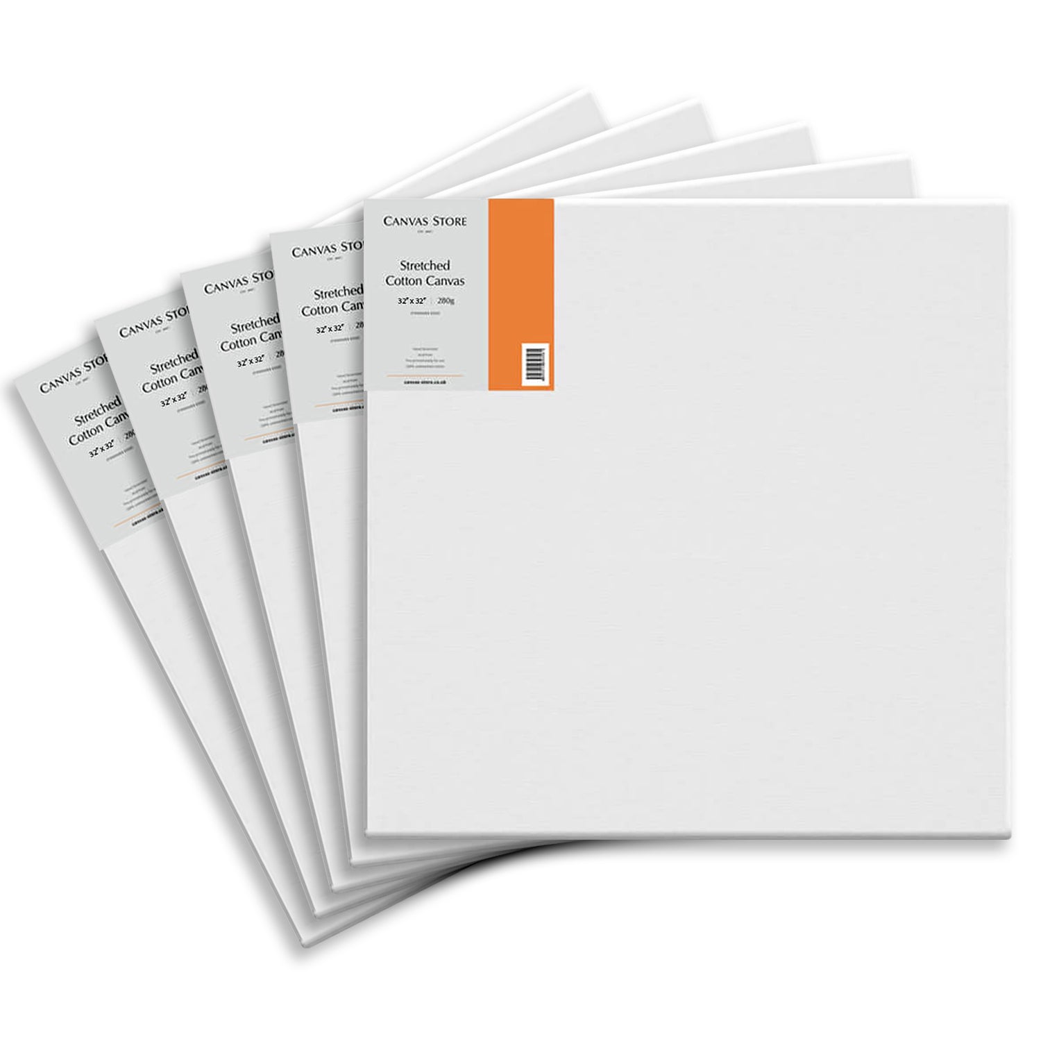 Canvas Store Cotton Canvas Standard Edge 32inch x 32inch Box of 5