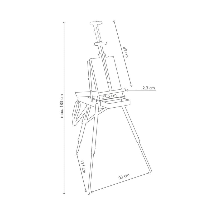 Jullian Full Premium French Easel in Beachwood With Carrying Bag