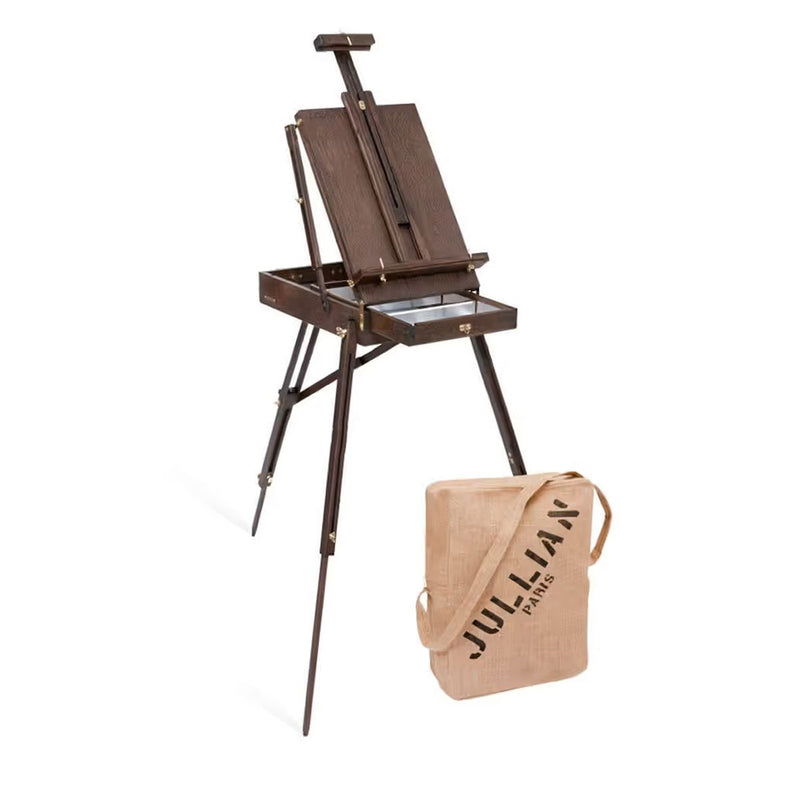 Jullian Full Vintage French Easel in Oak with Jute Shoulder Bag