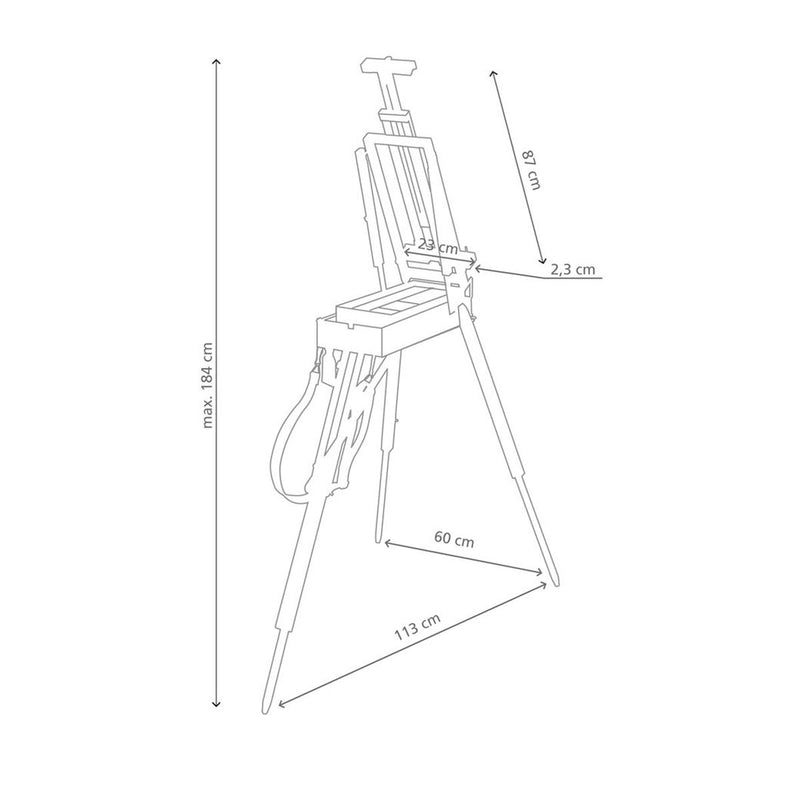 Jullian Half Premium French Easel in Beachwood With Carrying Bag