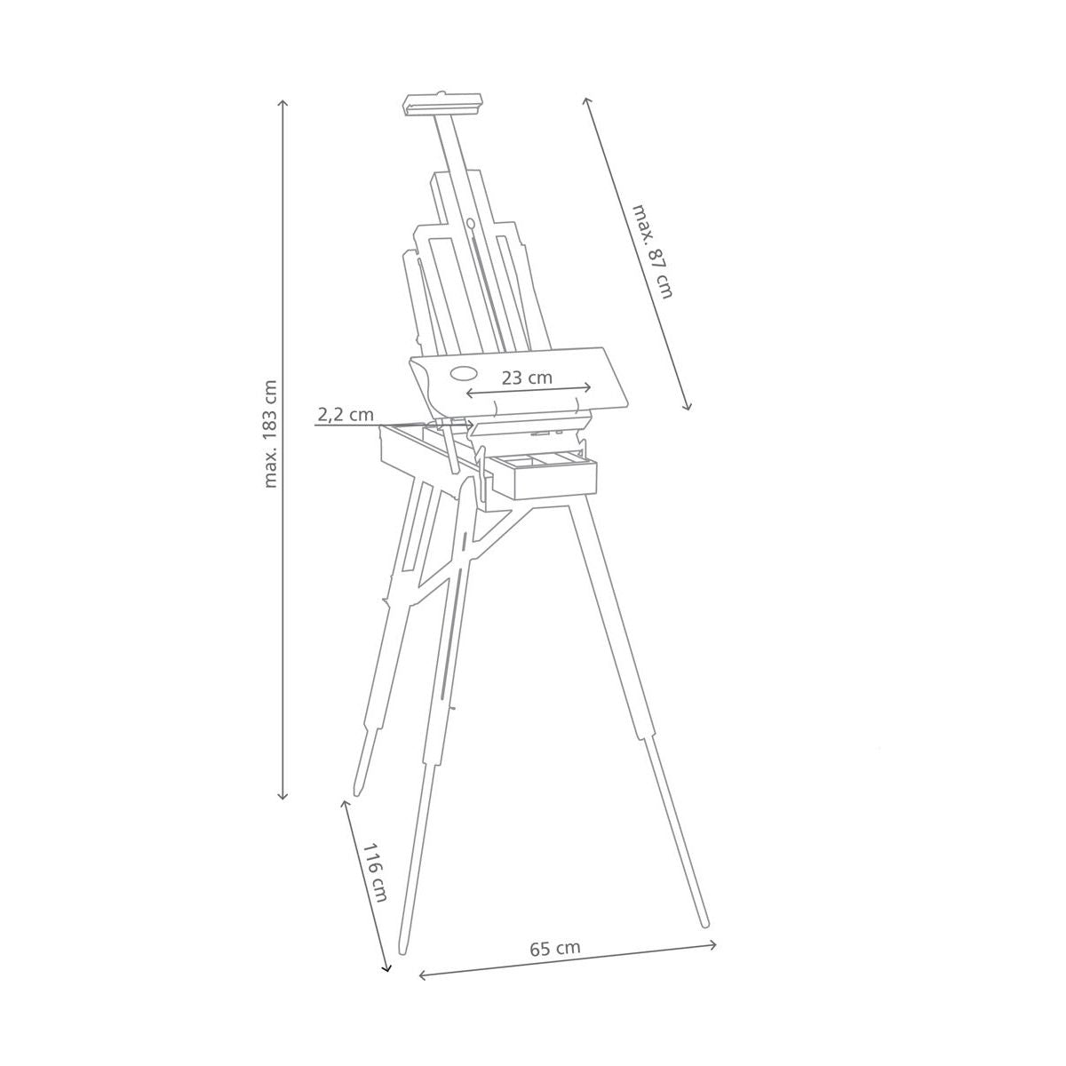 Jullian Half Classic French Easel in Beechwood With Carrying Bag