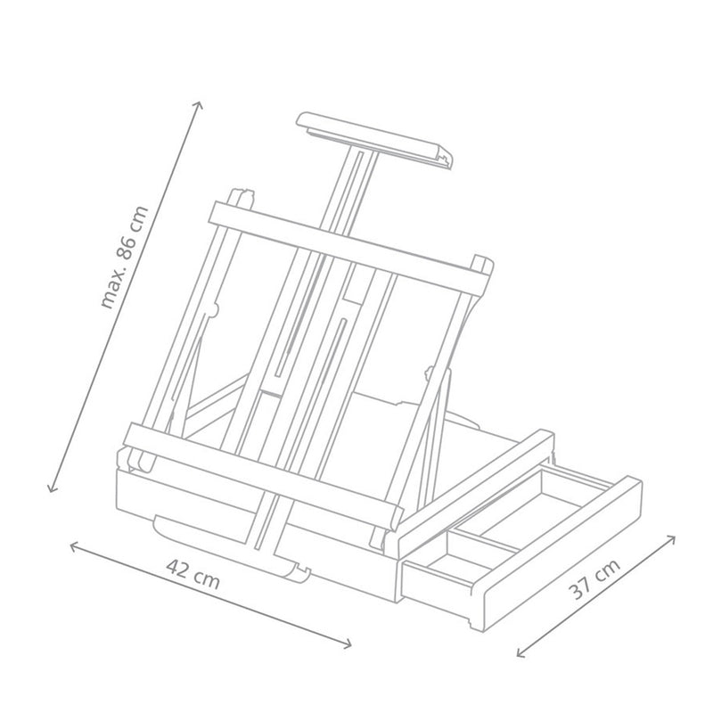 Jullian Table Deluxe Easel With Drawer In Beechwood And Carrying Bag