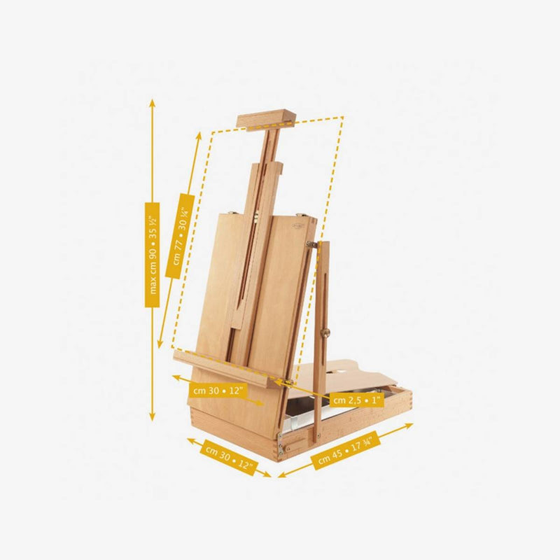 Mabef M24 Beech Wood Table Easel Sketch Box