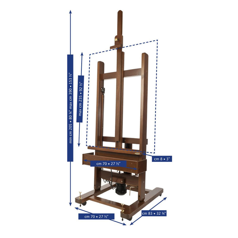 Mabef M01 Dark Beech Wood 220v Electric Motor Studio Easel