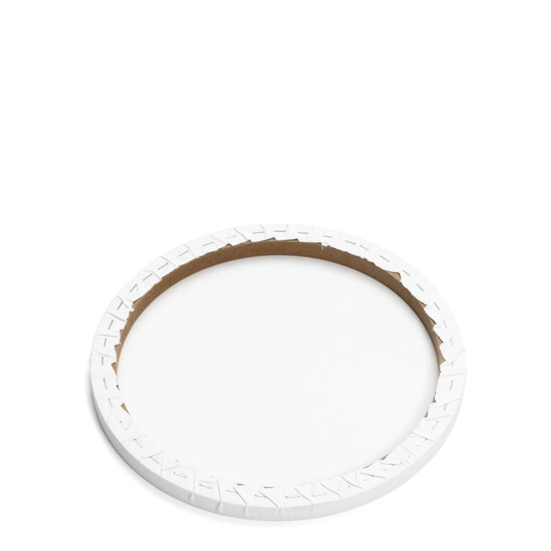 Image of the back of a Loxley Gold Circular Cotton Canvas that measures 24 inches in diameter and comes in a box of 2
