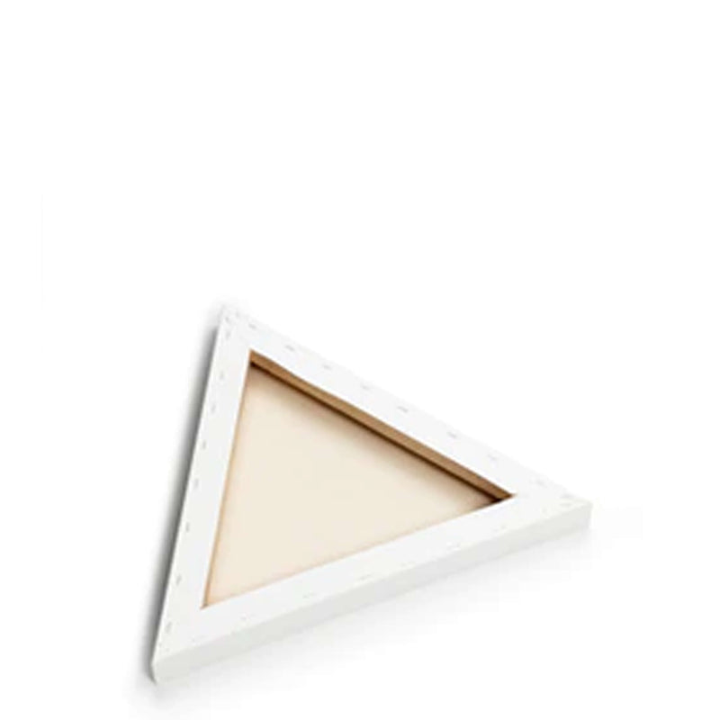 Back image of the frame of a Loxley Gold Triangular Chunky Canvas that has 18 inch sides and comes in a Box of 2
