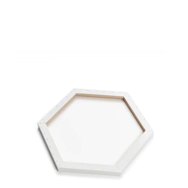 Image of the back of a Loxley Gold Hexagonal Chunky Canvas that has 12 inch sides and comes in a Box of 2