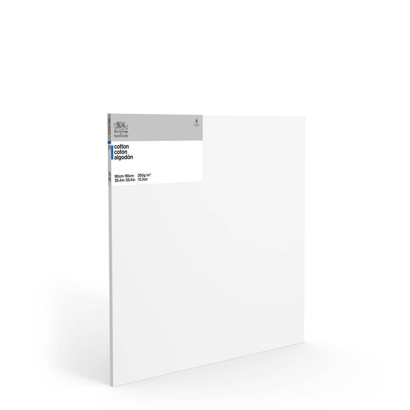 Front facing image of a Winsor & Newton Cotton Canvas that measures 90 by 90 centimetres and comes in a box of 6.