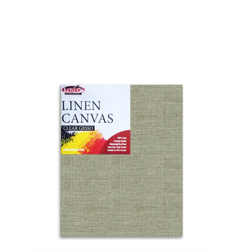 Front image of a Loxley Linen Clear Gesso Canvas that measures 20 by 16 inches and comes in a Box of 5