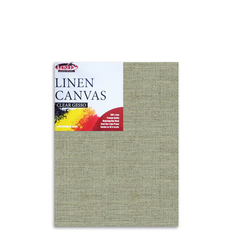Front image of a Loxley Linen Clear Gesso Canvas that measures 24 by 18 inches and comes in a Box of 5