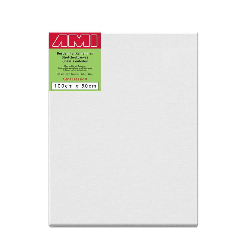 AMI Classic 3 Cotton Canvas Deep Edge 100cm x 50cm Box of 2