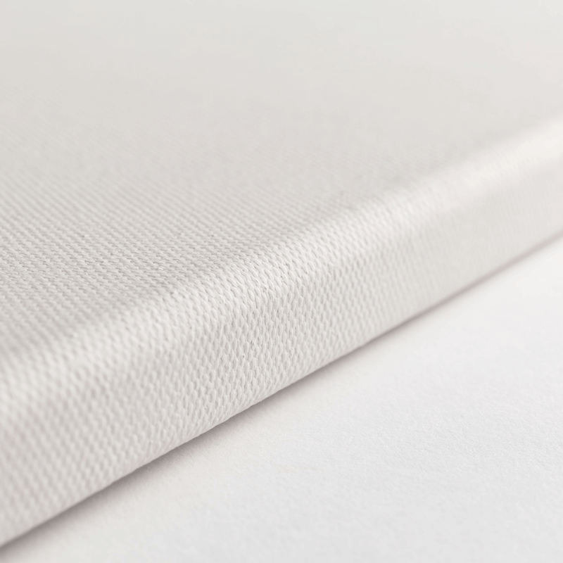 Close up of the side of a Loxley Gold Standard Canvas that measures 40 by 30 inches and comes in a box of 5.